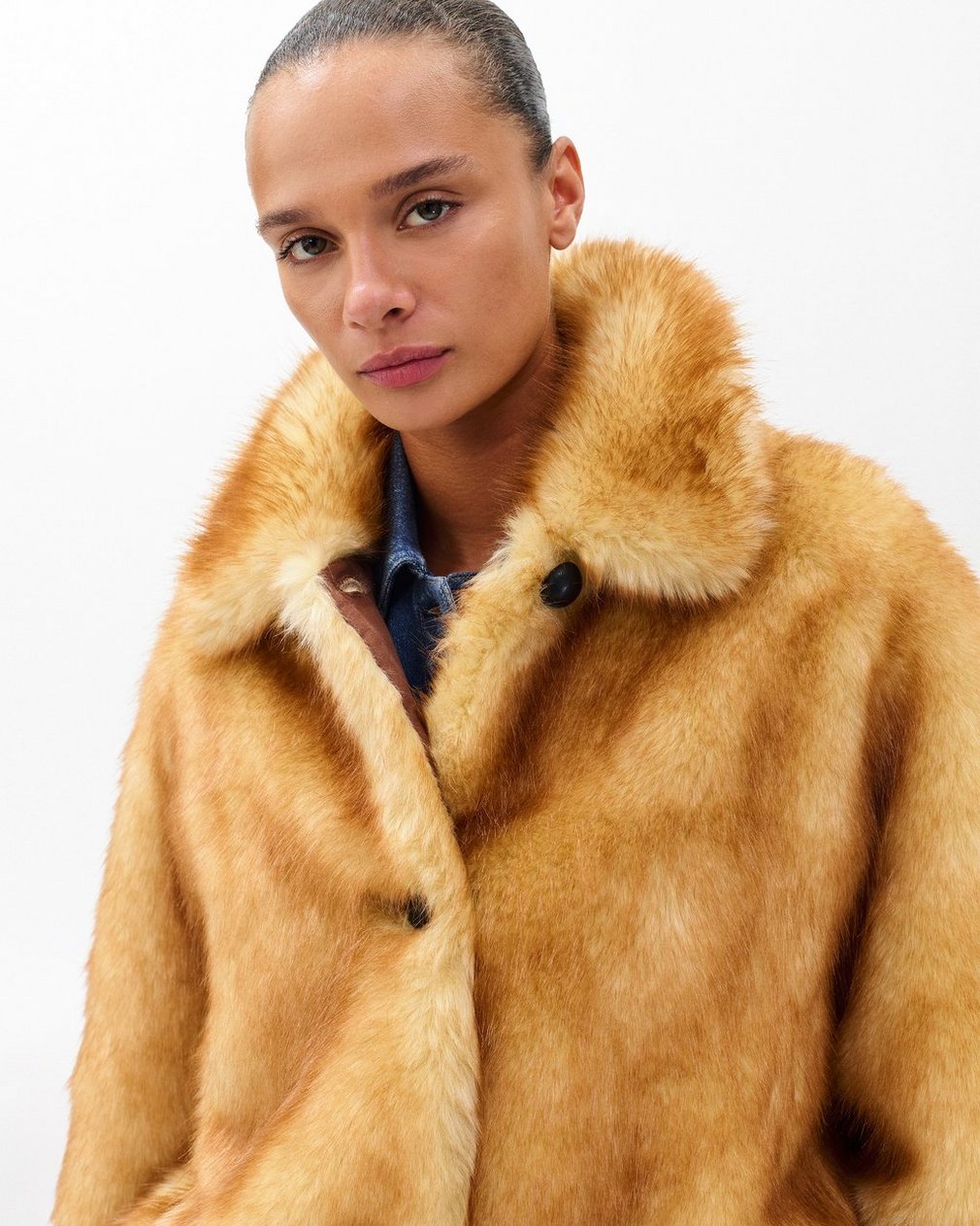 Brenna Faux Fur Jacket Brown - Image 6