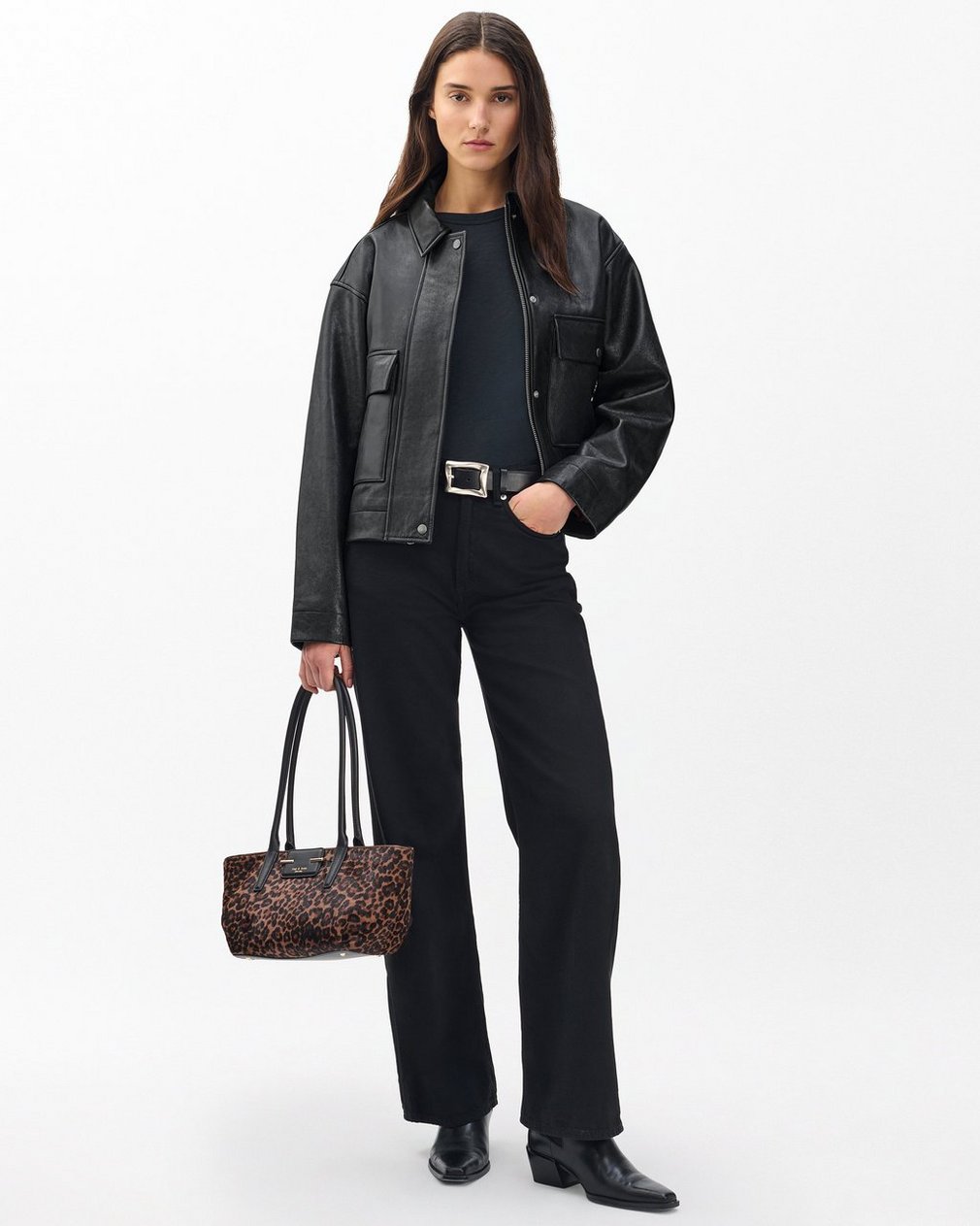 Nonie Lamb Leather Jacket Black - Image 2