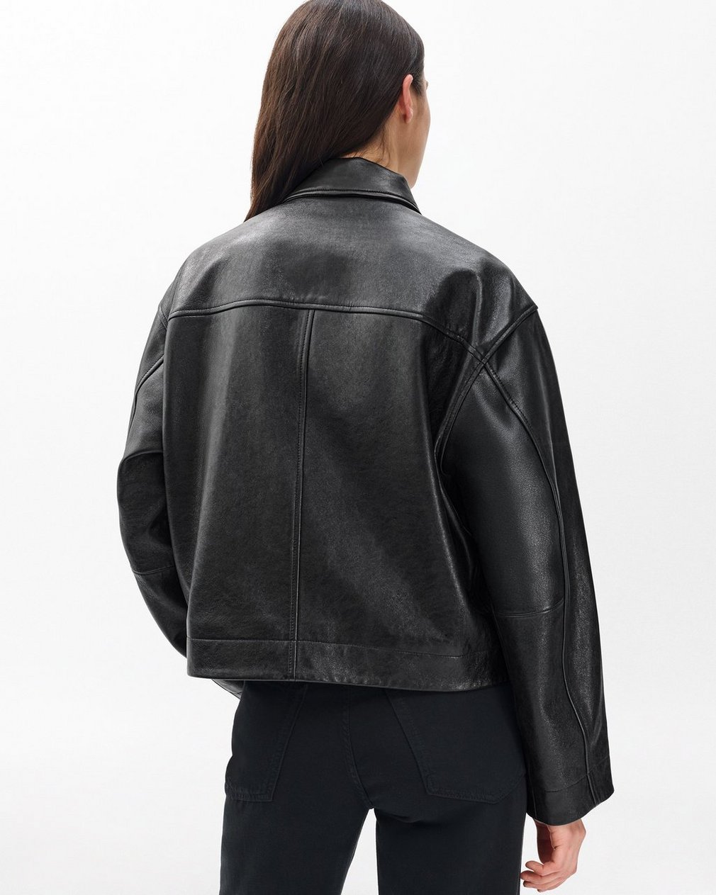 Nonie Lamb Leather Jacket Black - Image 5