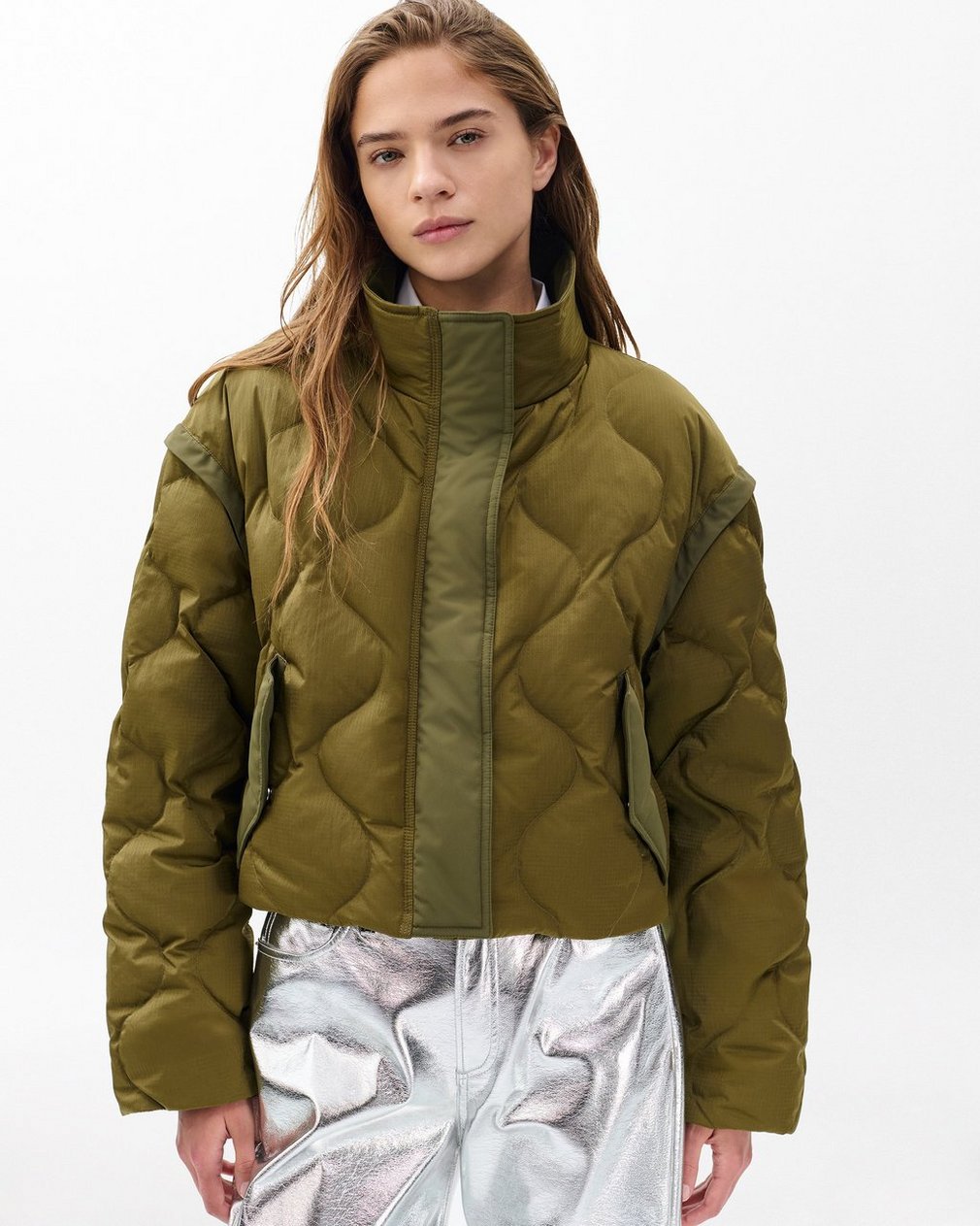 Taki Convertible Jacket Olive - Image 3