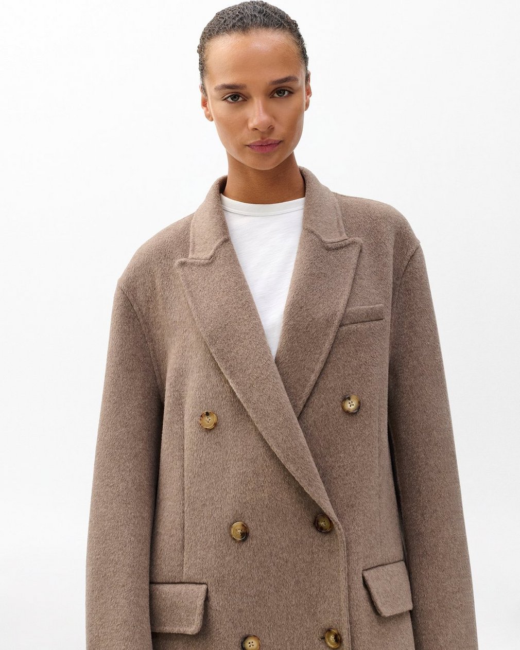 Vasso Wool Coat Taupe - Image 4