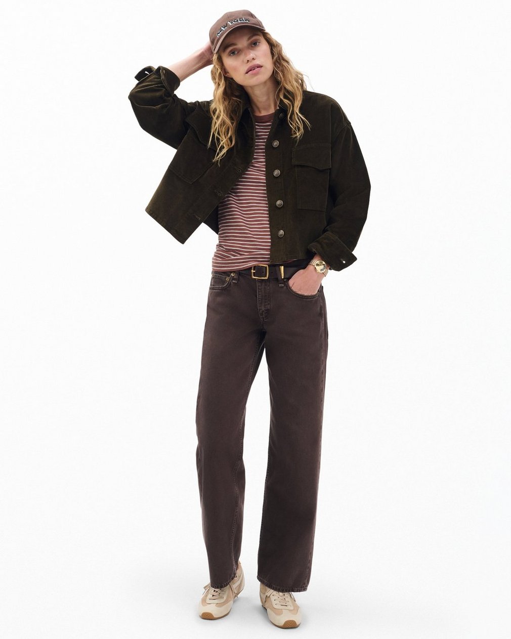 Jaiden Stretch Corduroy Shirt Jacket Balsam - Image 3
