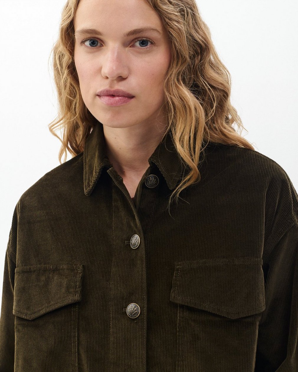 Jaiden Stretch Corduroy Shirt Jacket Balsam - Image 4