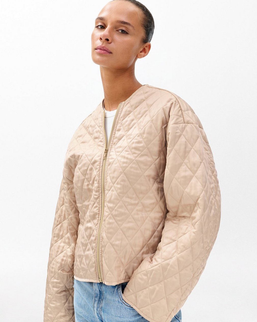 Nonie 2-in-1 Cotton Twill Jacket Beige - Image 4