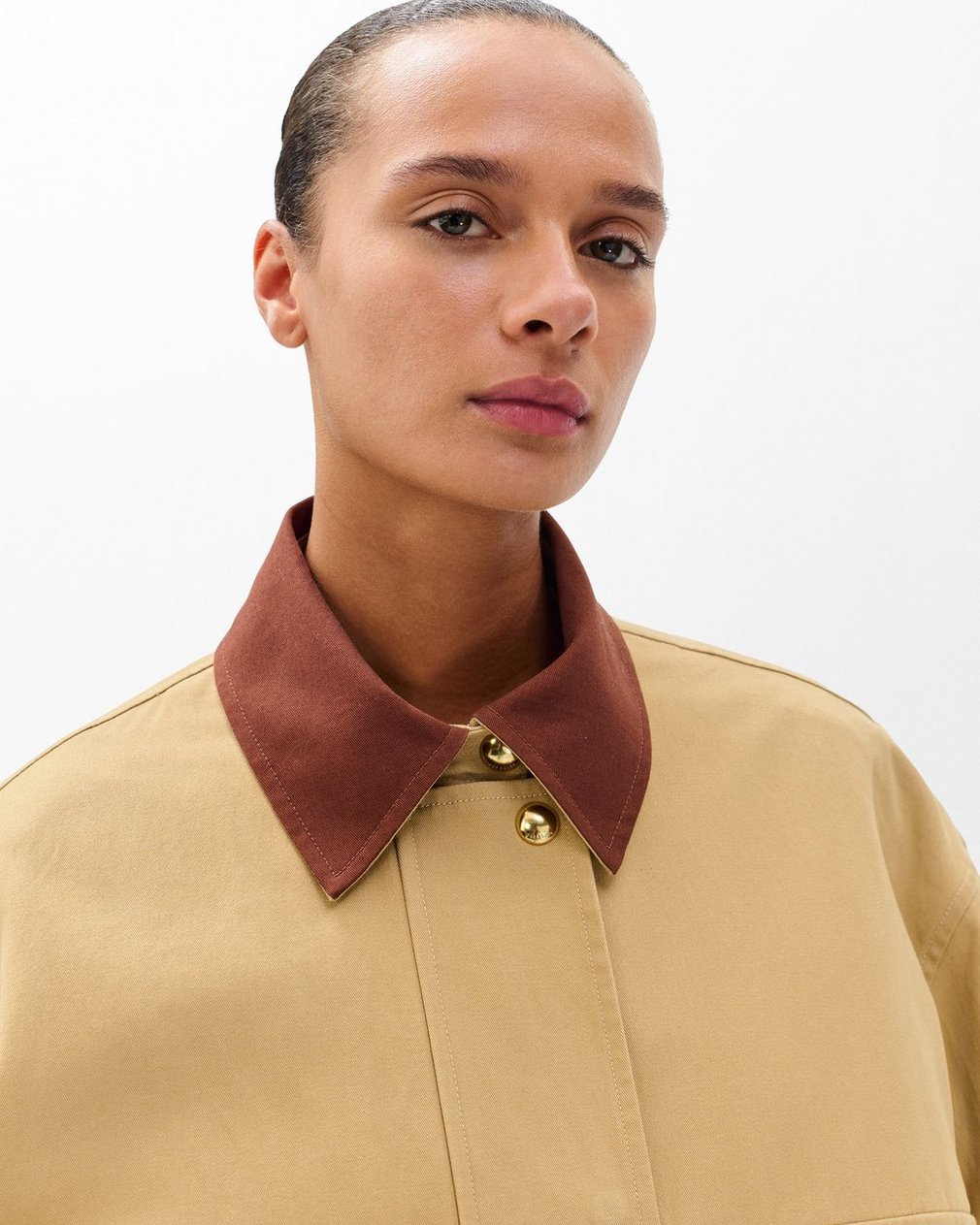 Nonie 2-in-1 Cotton Twill Jacket Beige - Image 5