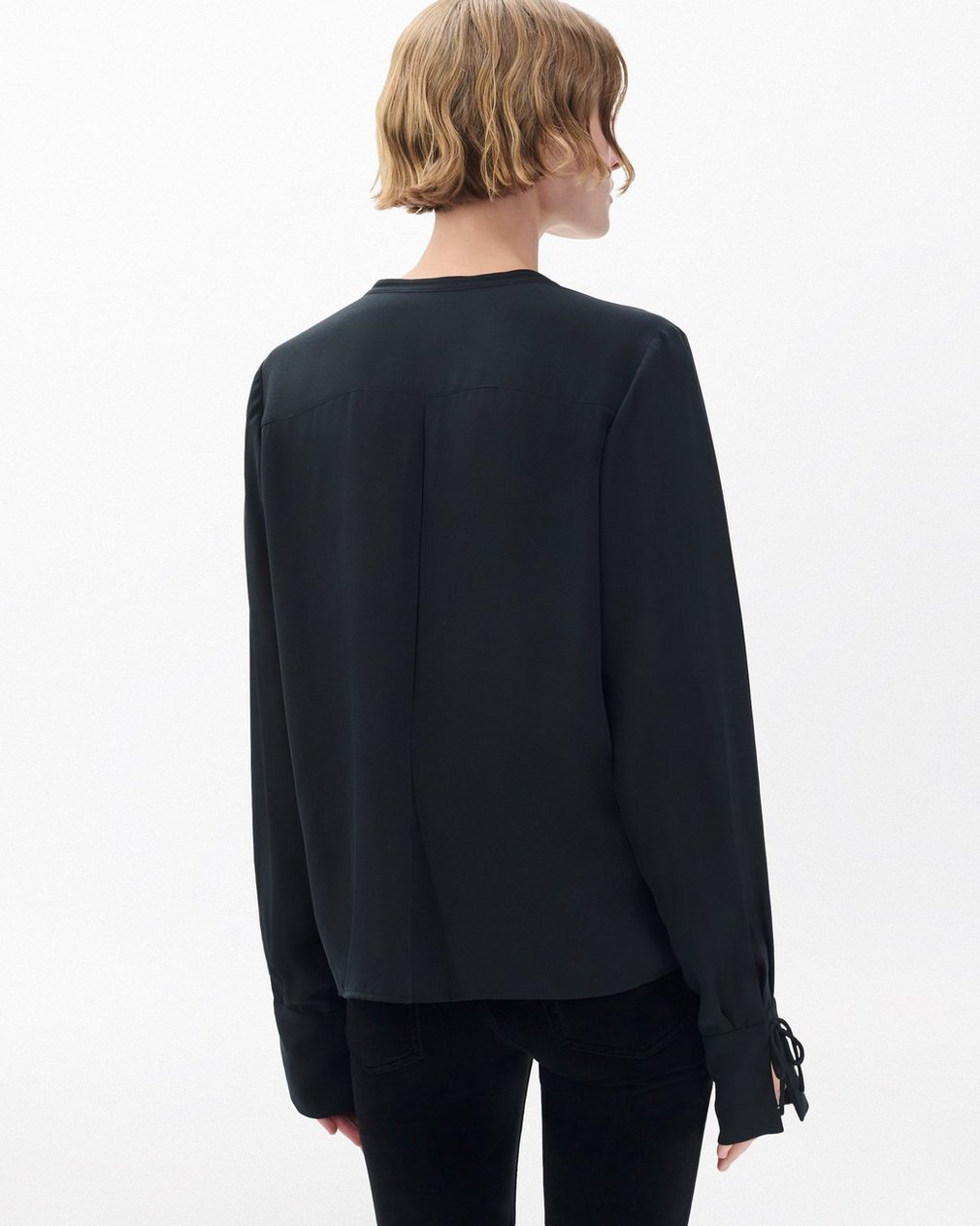 Arden Pleated Blouse Black - Image 6