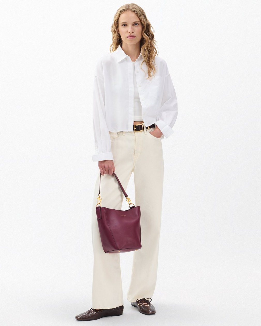 Marin Cropped Shirt White - Image 3