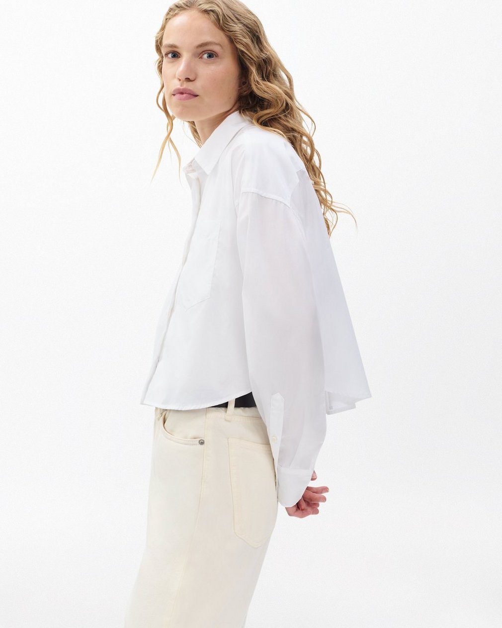 Marin Cropped Shirt White - Image 4