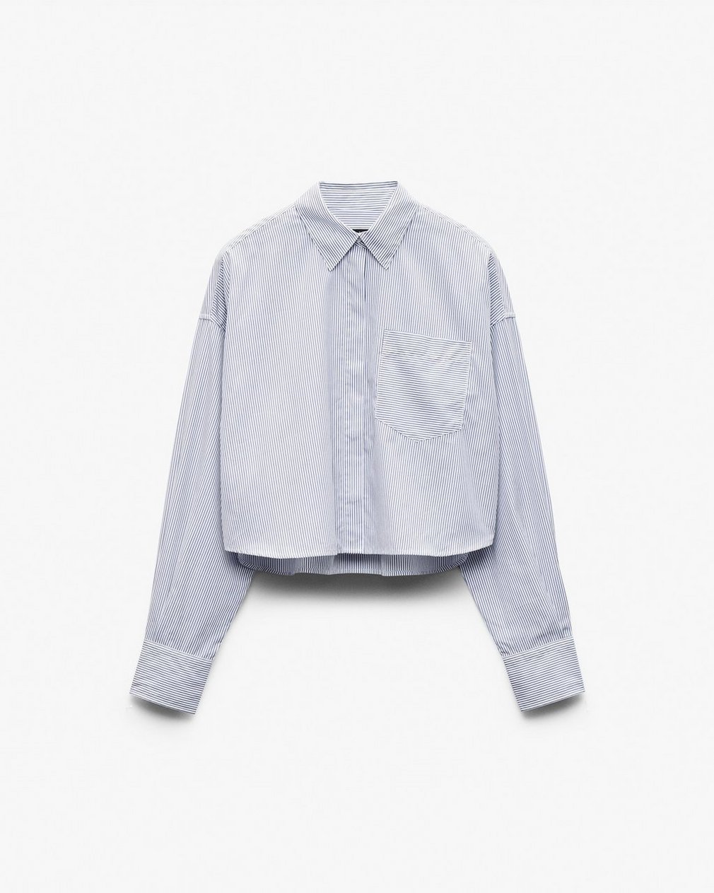 Marin Cropped Striped Shirt White Stripe - Image 2