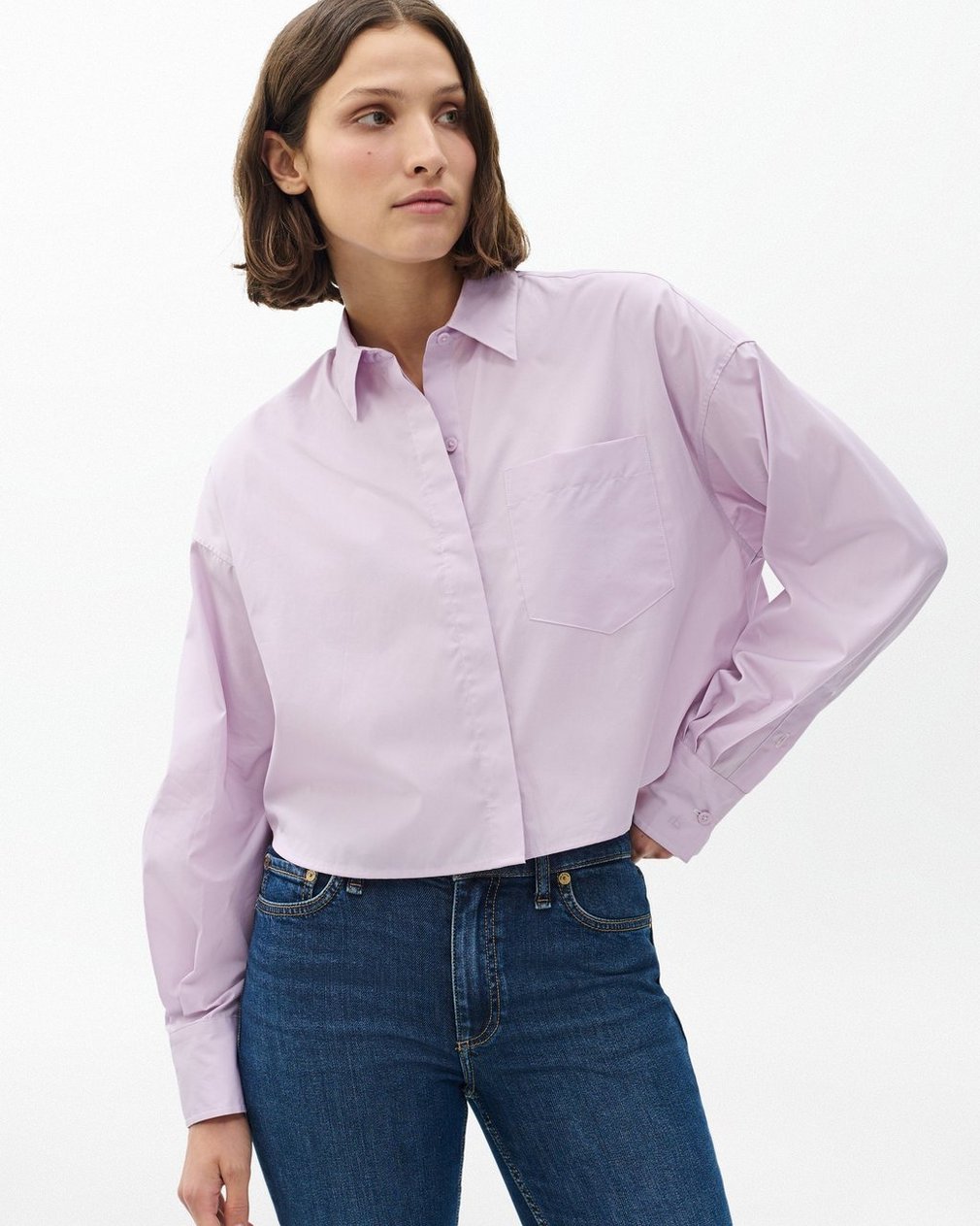 Marin Cropped Shirt Lavender