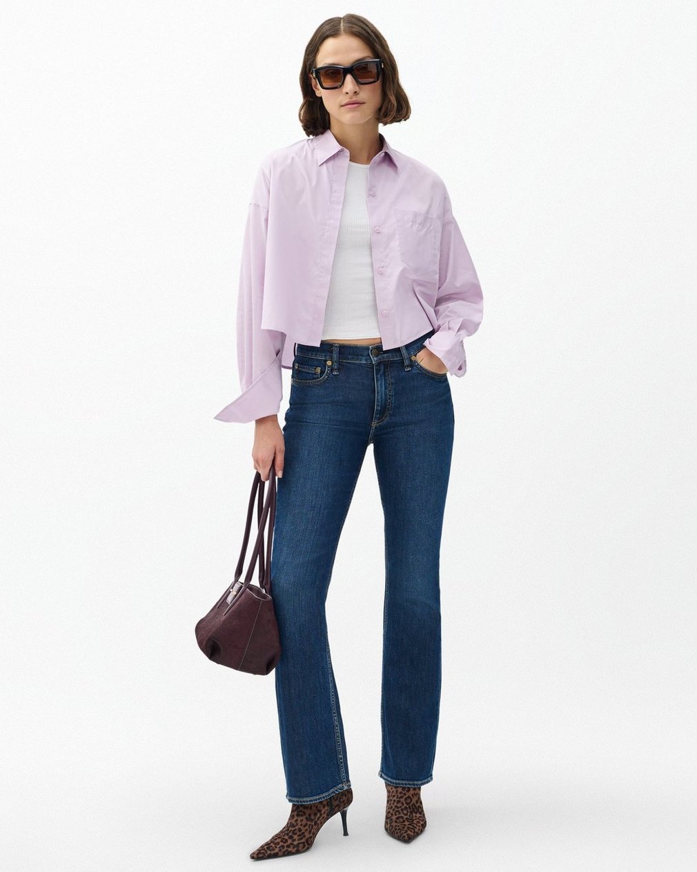 Marin Cropped Shirt Lavender - Image 3