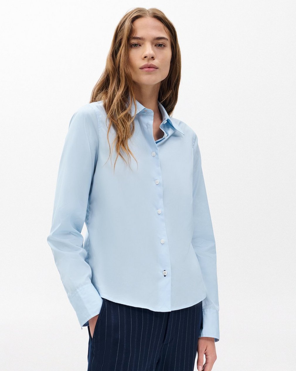 Dayton Poplin Shirt Light Blue - Image 4