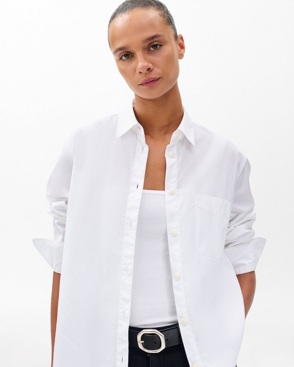 Maxine Poplin Shirt White - Image 5