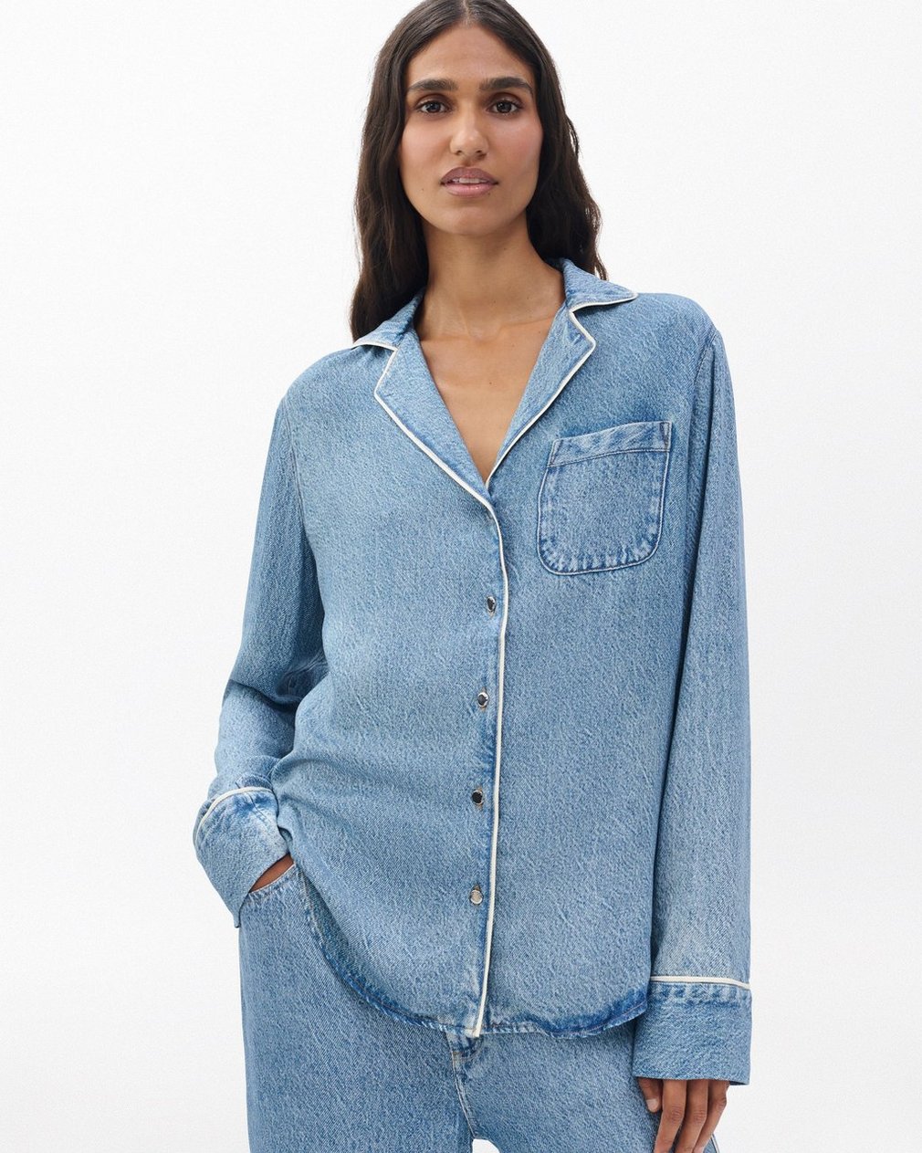 Miramar Long-Sleeve Lounge Shirt Zoe