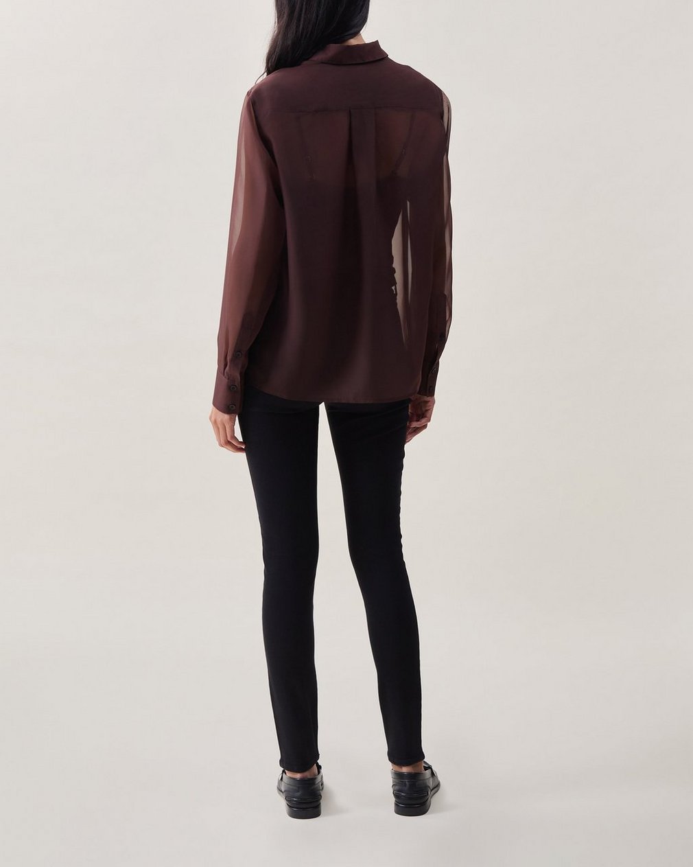 Sonica Organza Shirt Espresso - Image 2