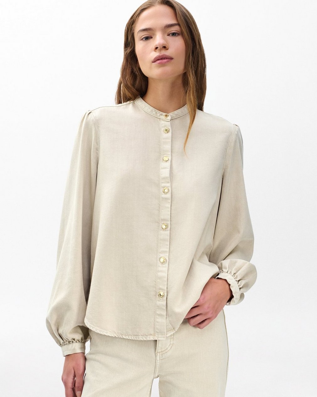 Sandra Denim Blouse Sand Stone