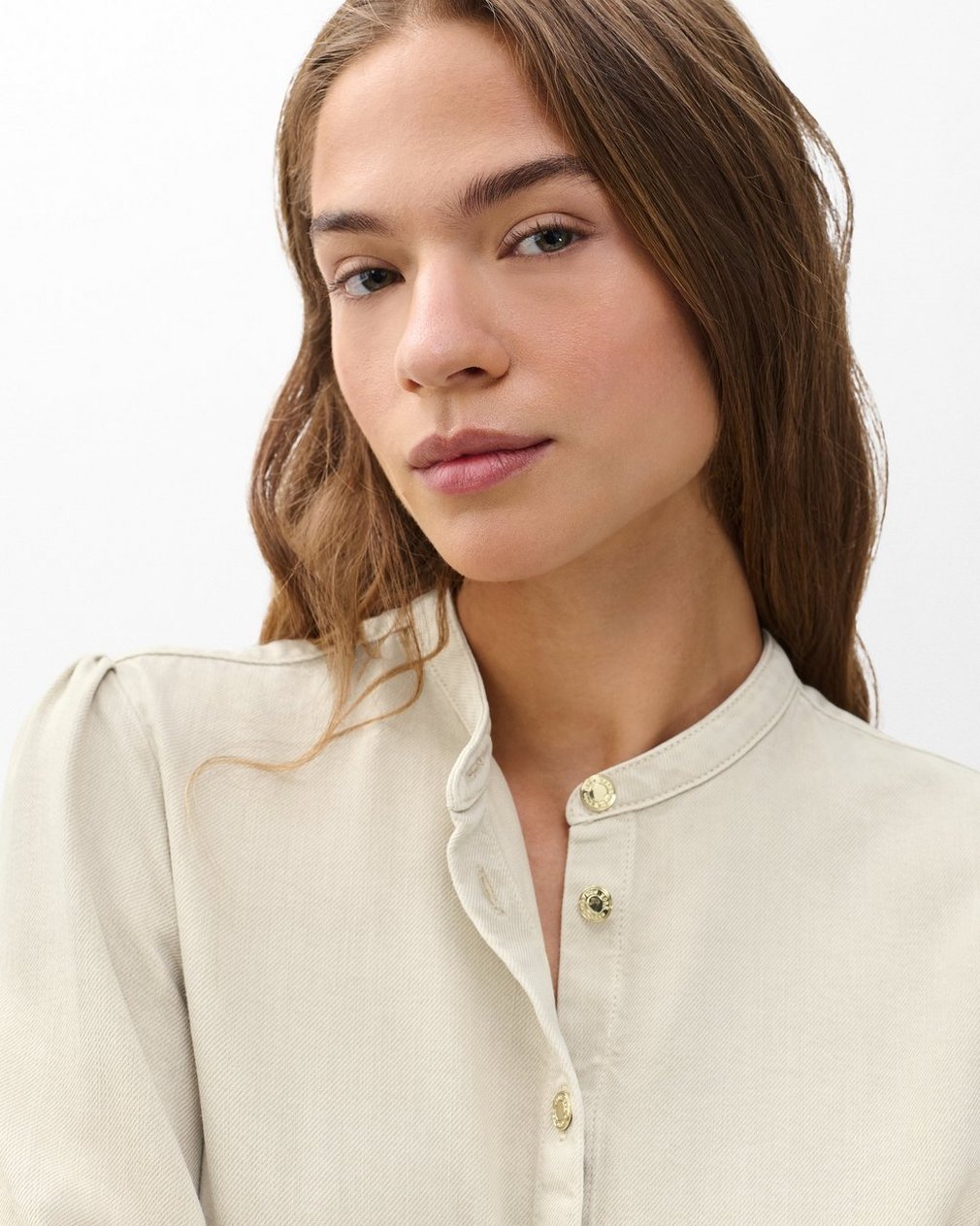 Sandra Denim Blouse Sand Stone - Image 5