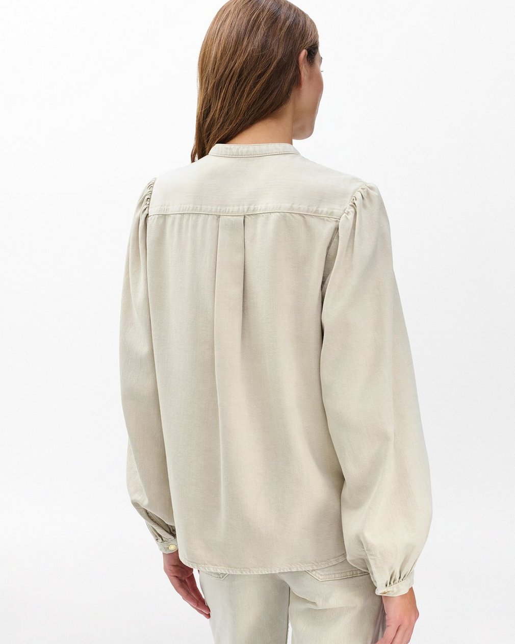 Sandra Denim Blouse Sand Stone - Image 6
