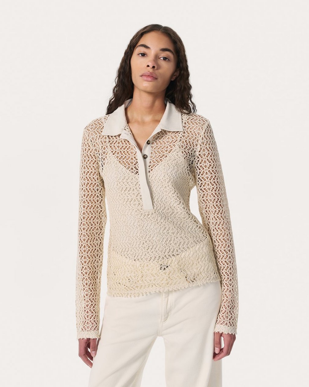 Liv Mesh Polo Shirt Turtledove