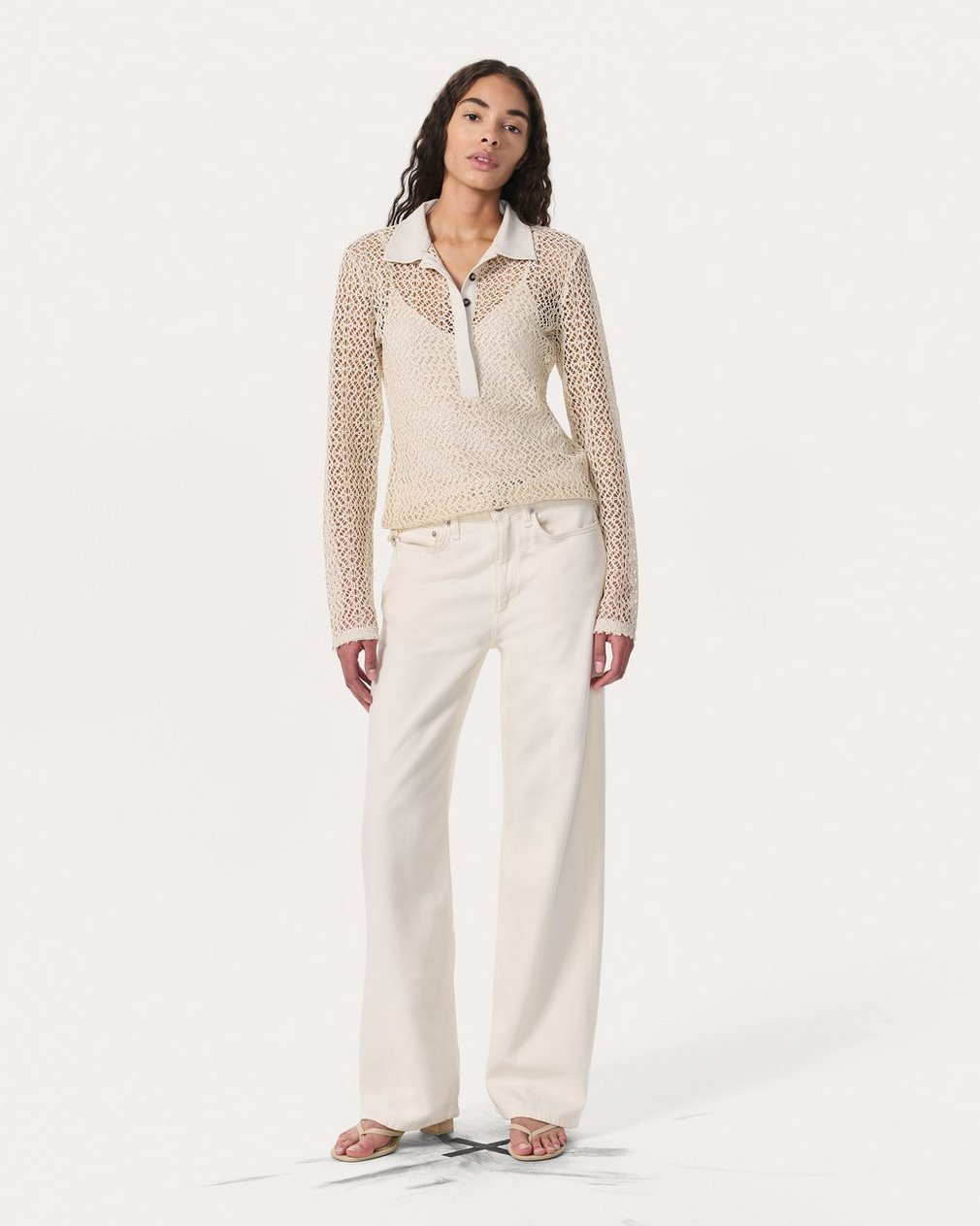 Liv Mesh Polo Shirt Turtledove - Image 3