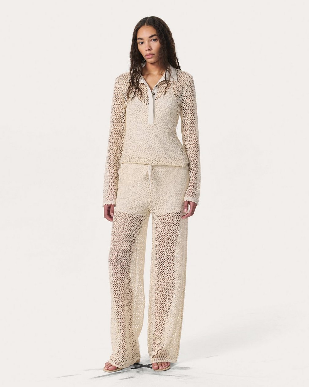 Liv Mesh Polo Shirt Turtledove - Image 7