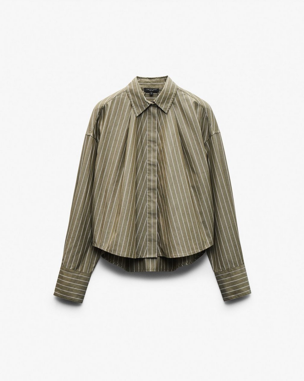 Martha Striped Poplin Shirt Green Stripe - Image 2