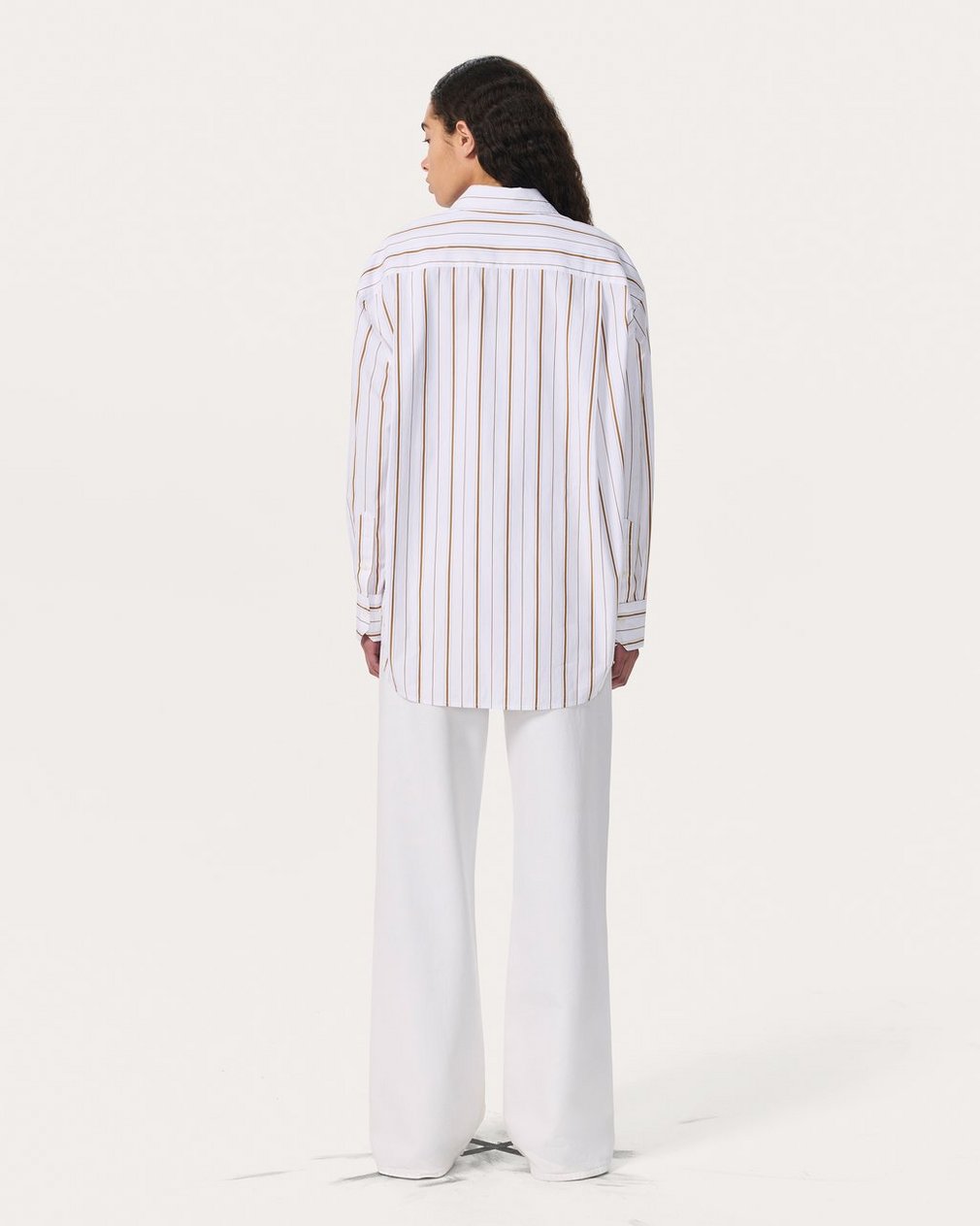 Jessica Striped Poplin Shirt Brown Stripe - Image 6