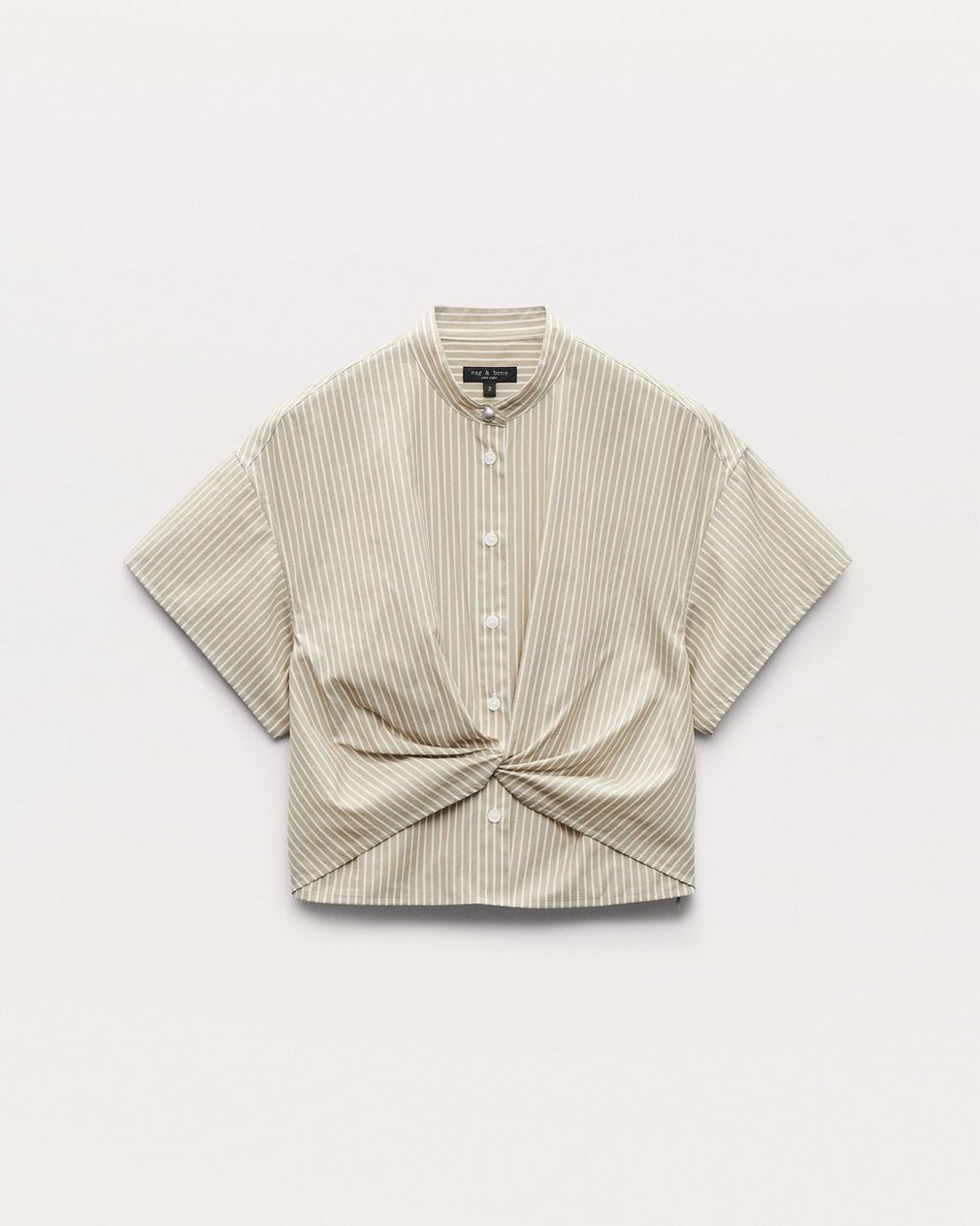 Gretchen Striped Poplin Shirt Beige Stripe - Image 2