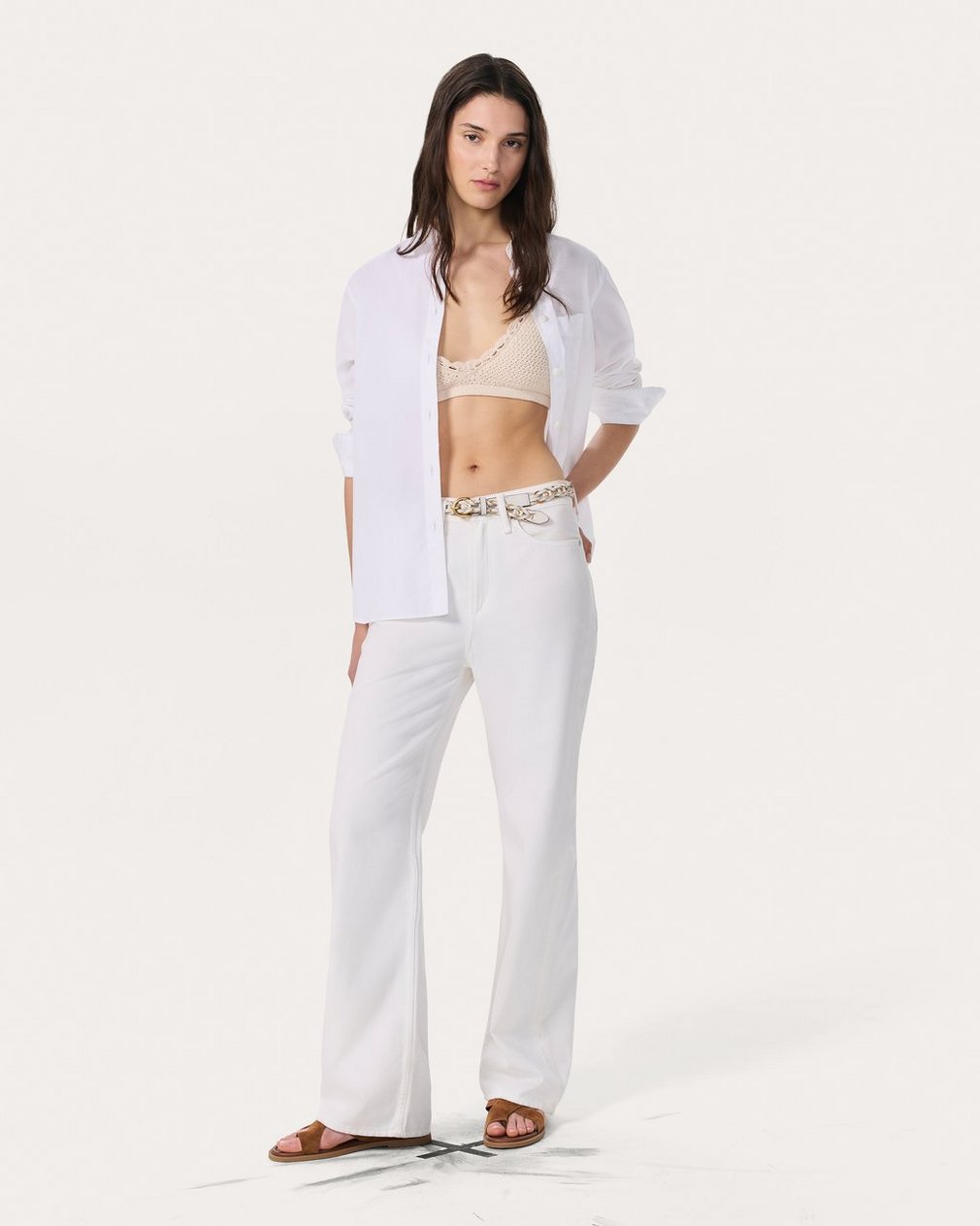 Khloe Open-Knit Bralette Ivory - Image 3
