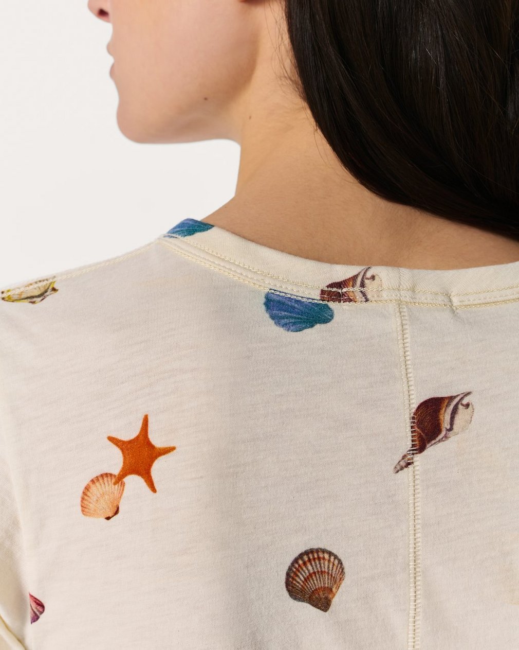 Seashell Graphic T Shirt Ivory Multi - Image 5