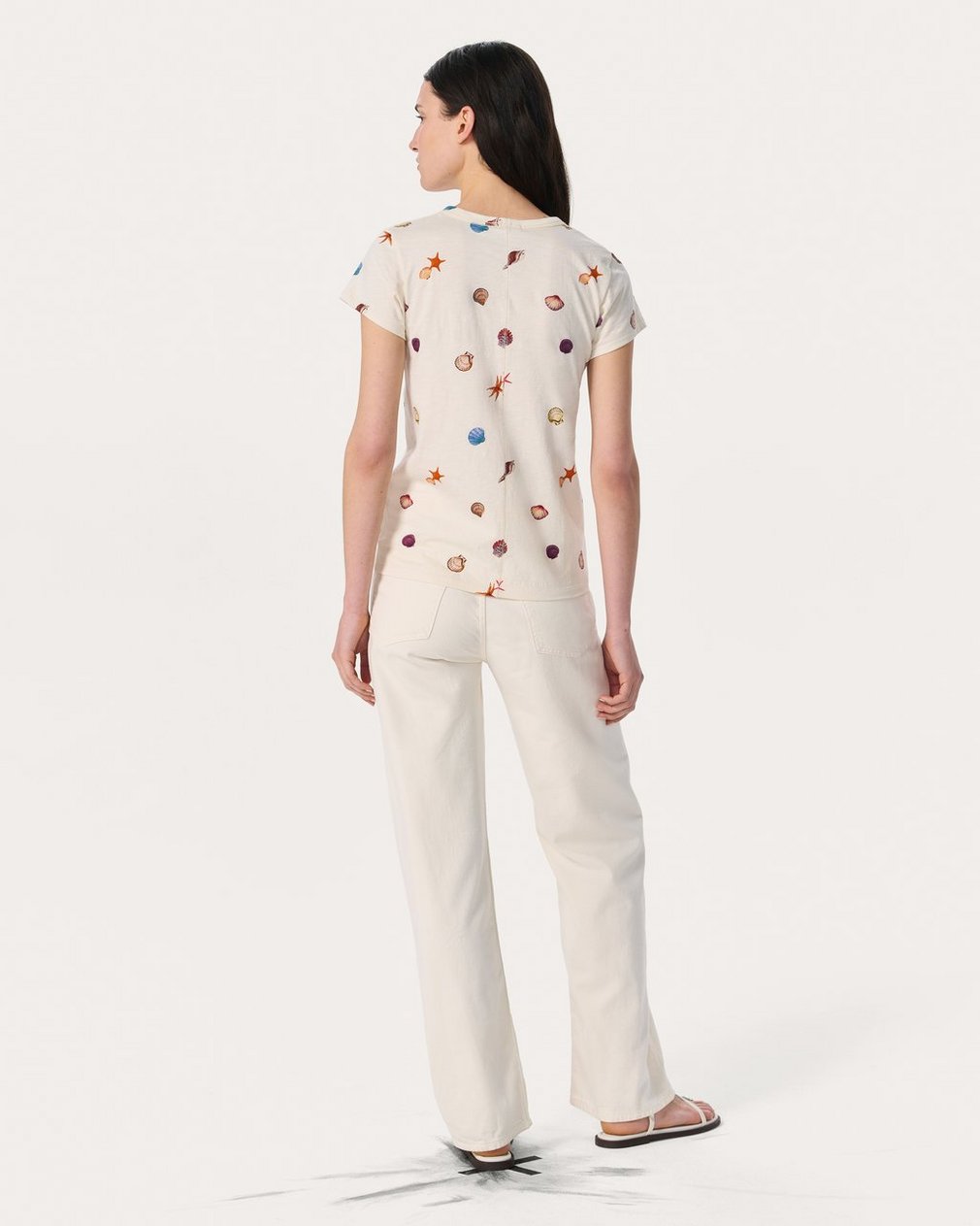 Seashell Graphic T Shirt Ivory Multi - Image 6