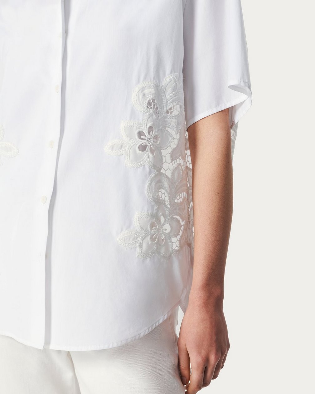 Amy Lace Poplin Shirt White Lace - Image 4