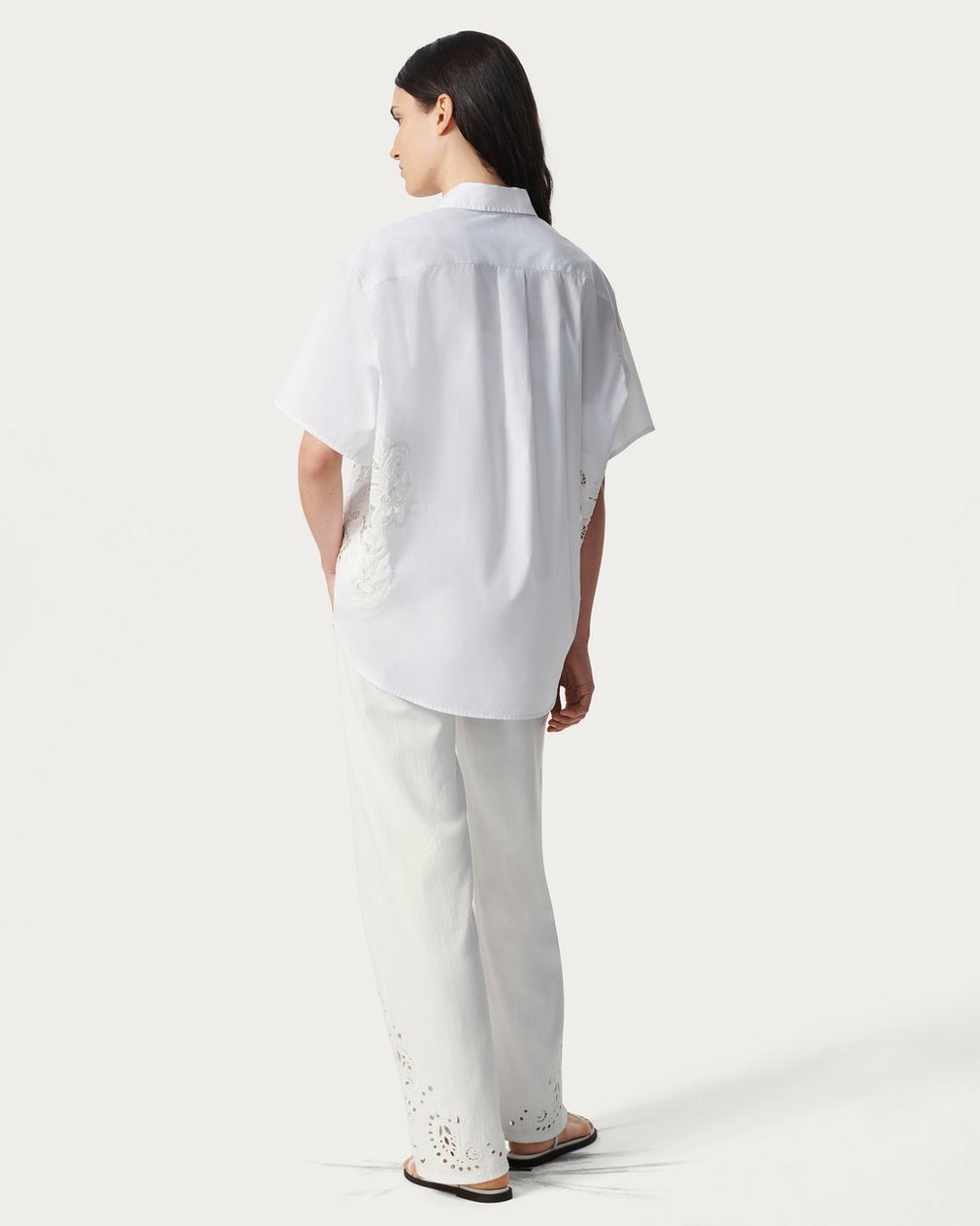 Amy Lace Poplin Shirt White Lace - Image 6
