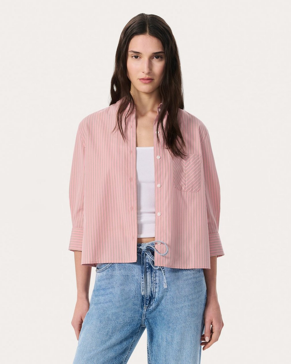 Lucia Striped Shirt Blush Stripe