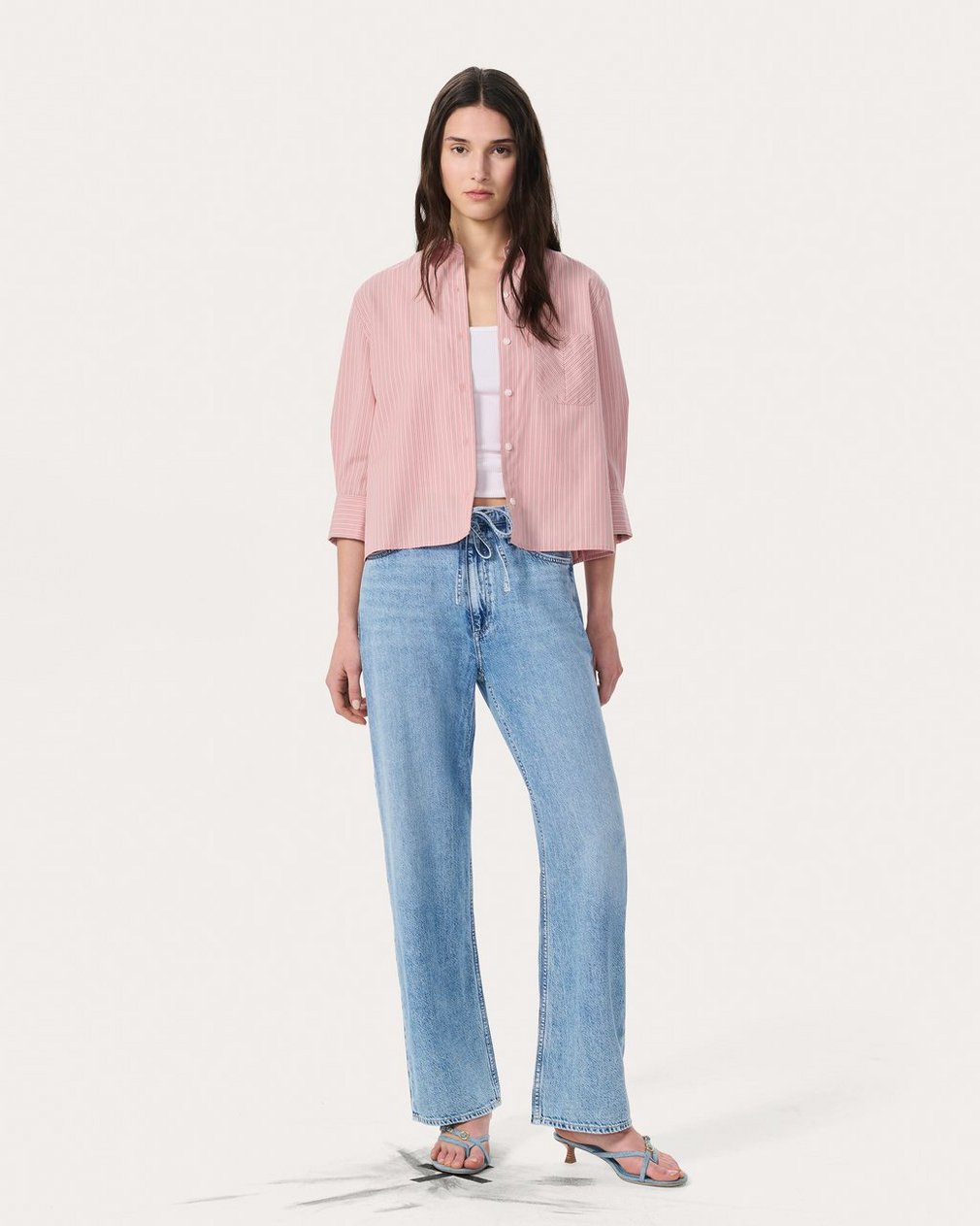 Lucia Striped Shirt Blush Stripe - Image 3