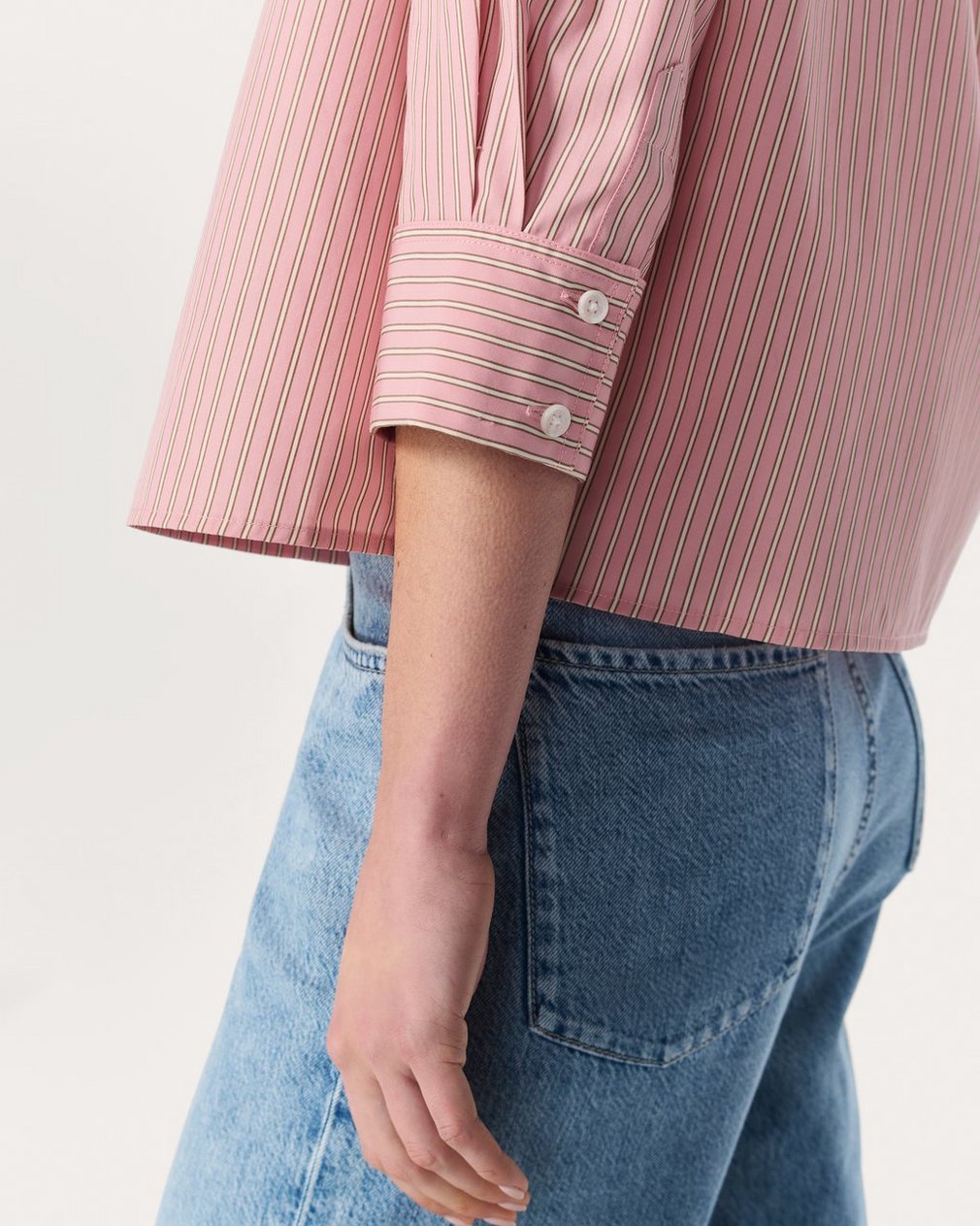 Lucia Striped Shirt Blush Stripe - Image 5