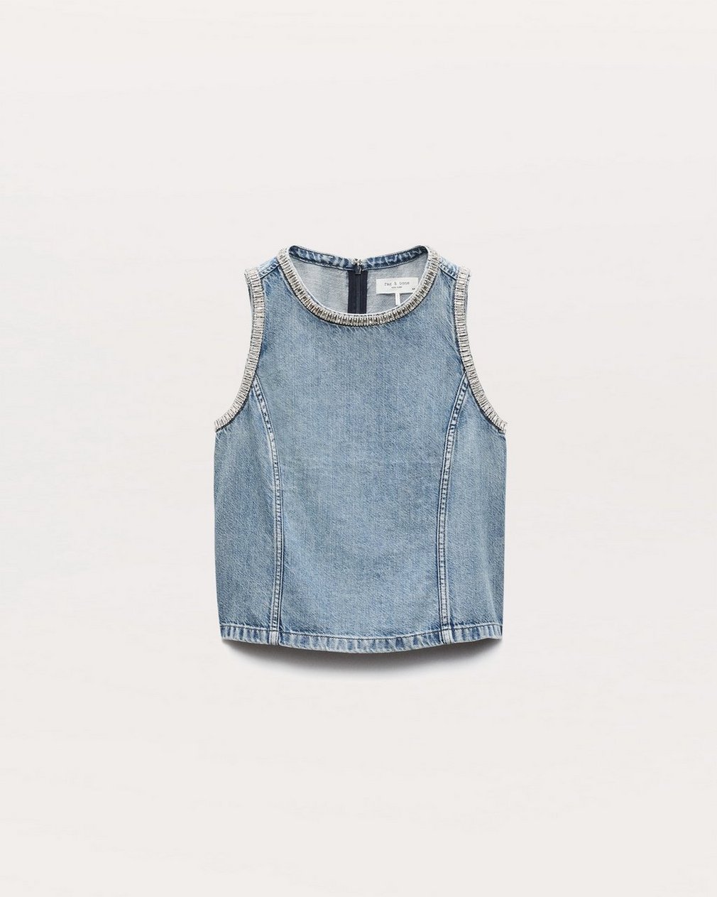Ultra Featherweight Myla Embellished Denim Top Pacific With Jewel - Image 2