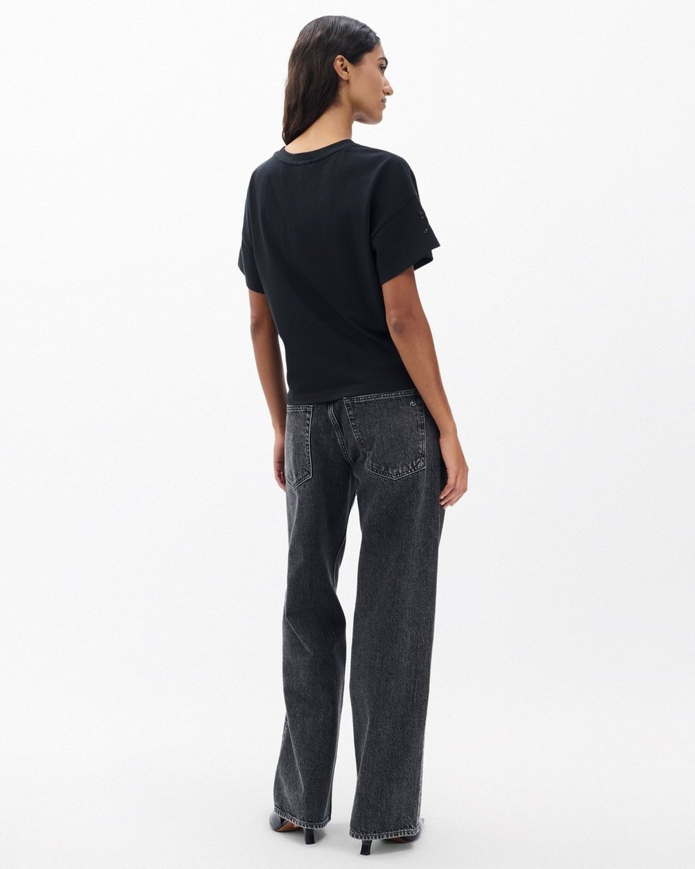 Kelly Boxy Beaded Floral T Shirt Black - Image 5