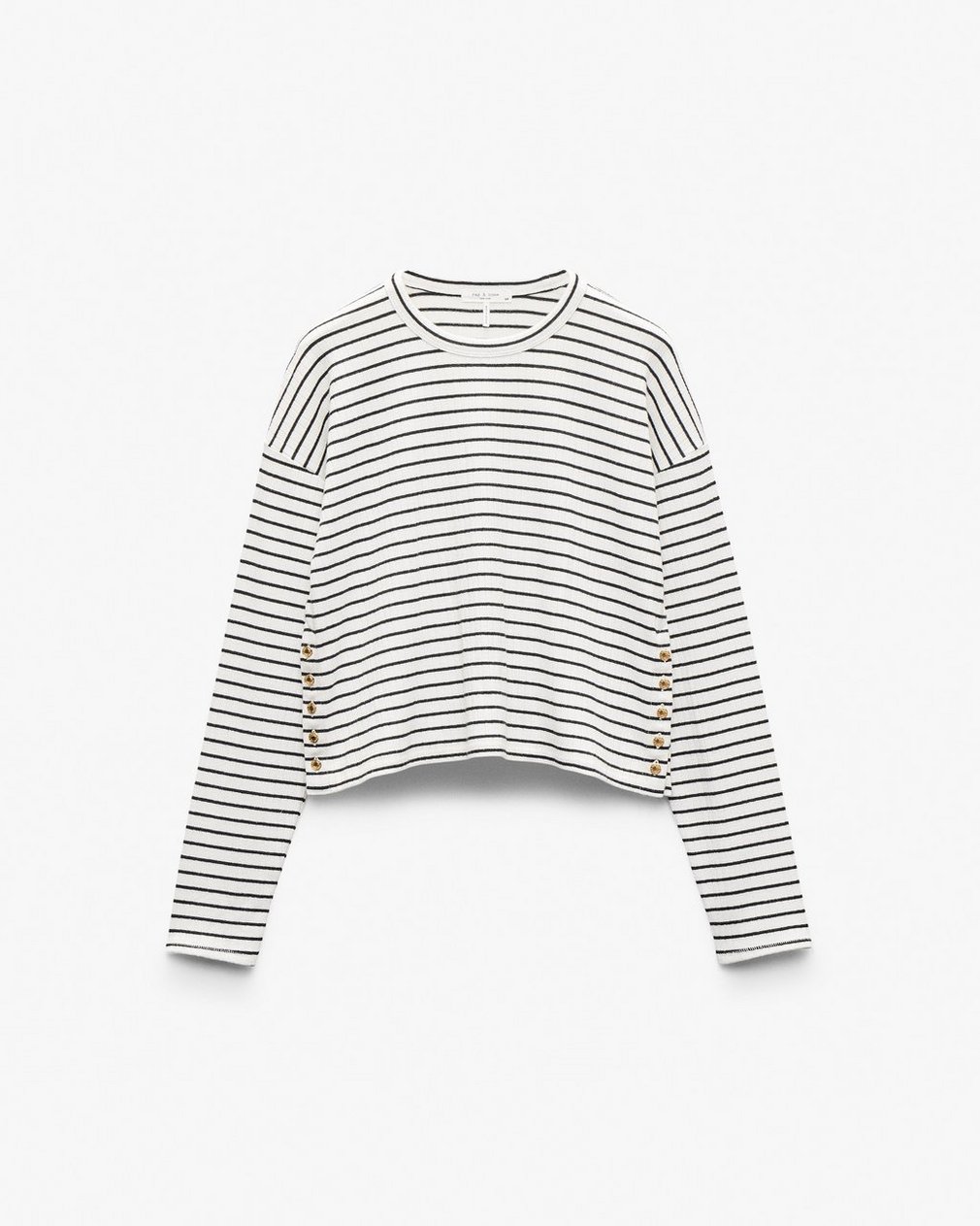 The Knit Striped Long-Sleeve T Shirt Beige Multi - Image 2