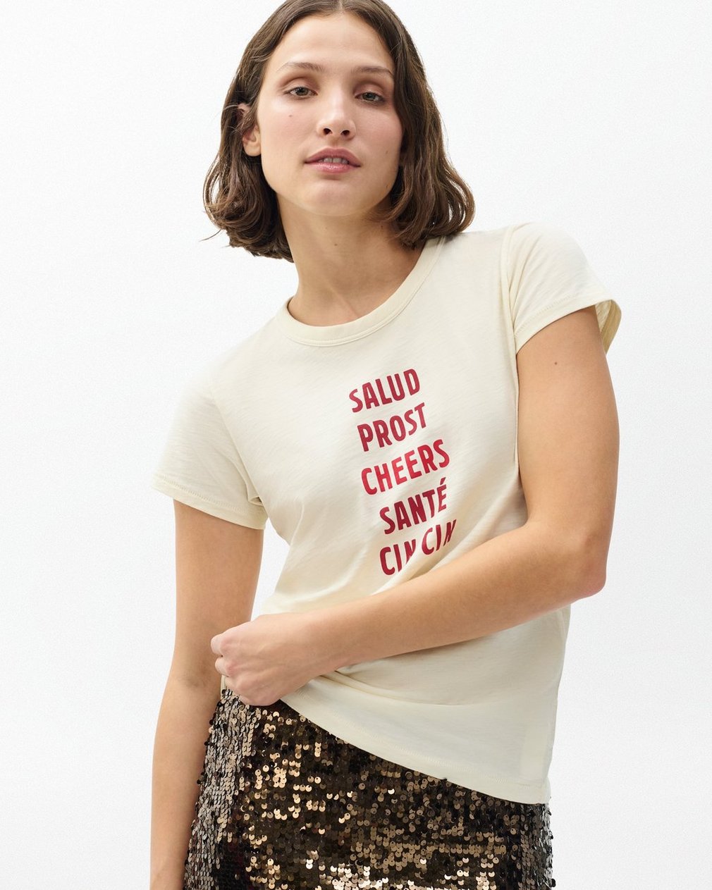 Cheers Graphic T Shirt Ivory