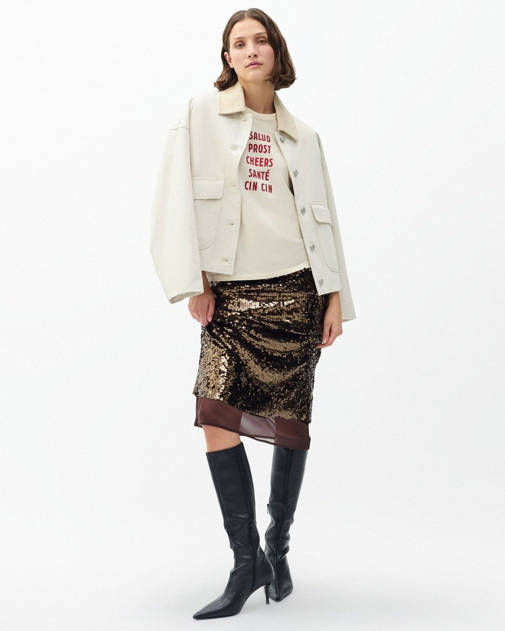 Cheers Graphic T Shirt Ivory - Image 3