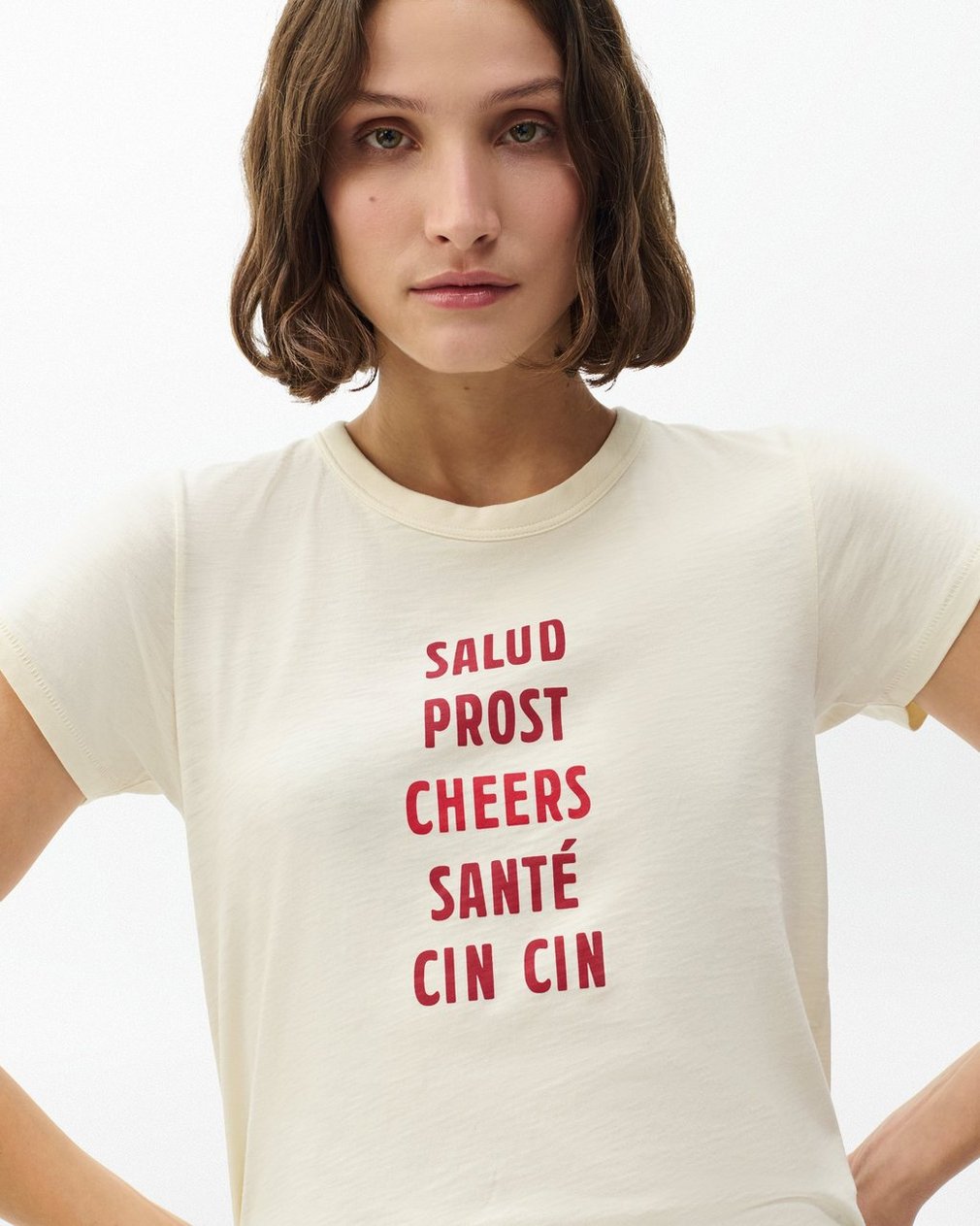 Cheers Graphic T Shirt Ivory - Image 4