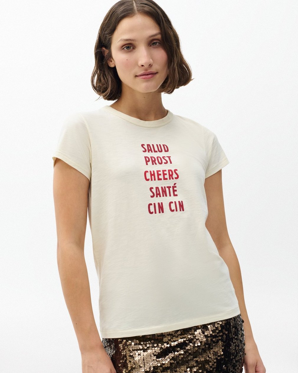 Cheers Graphic T Shirt Ivory - Image 5