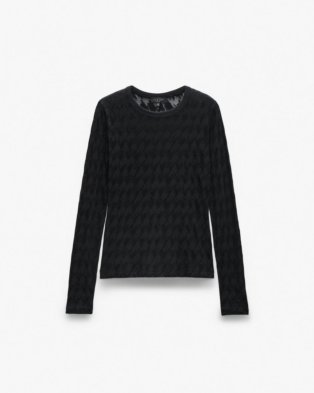 Valencia Houndstooth T Shirt Black - Image 2
