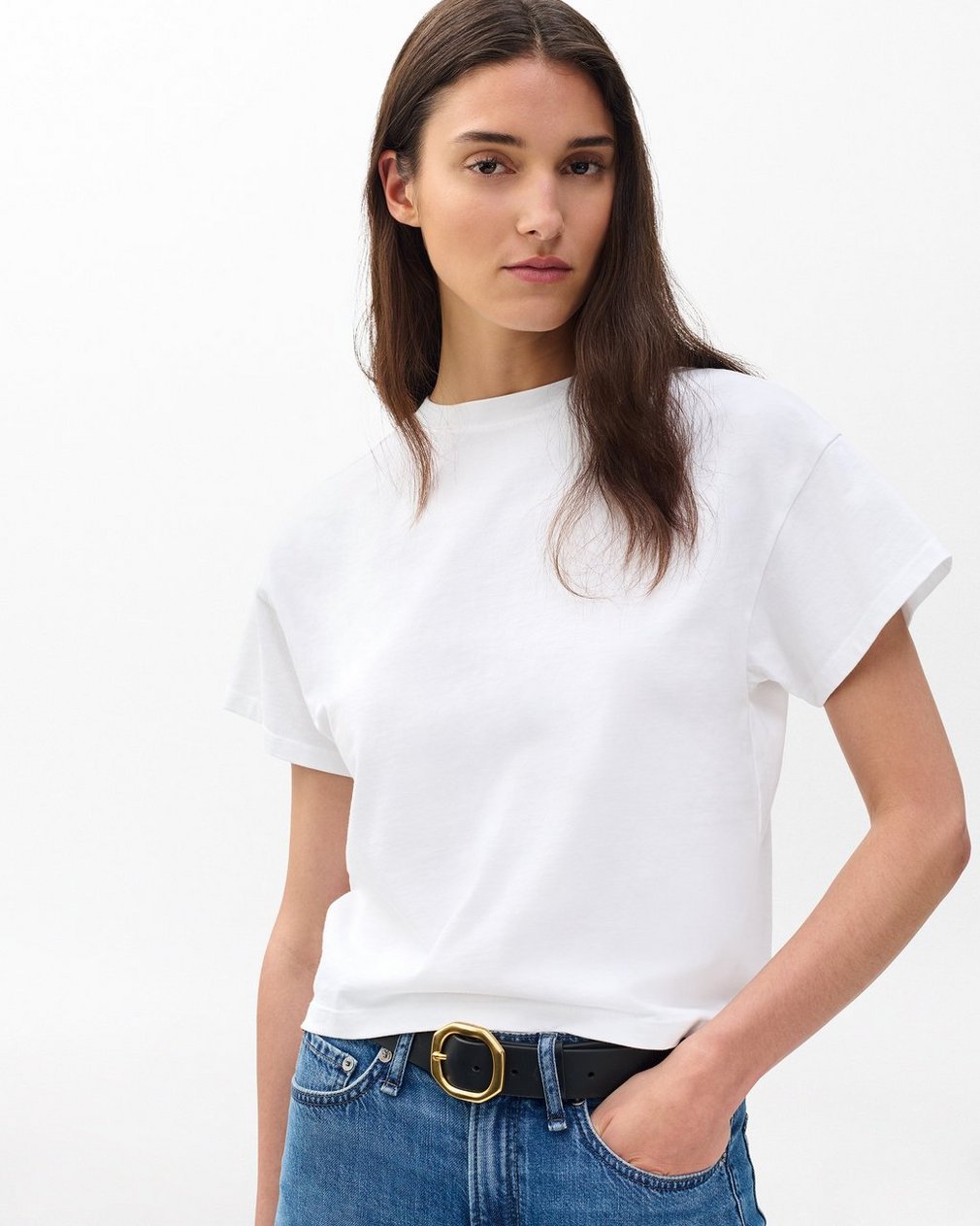 Kelly Boxy Cotton T Shirt White