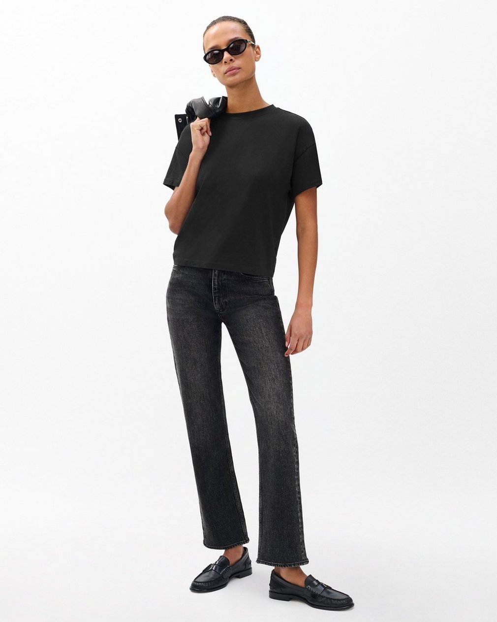 Kelly Boxy Cotton T Shirt Black - Image 4