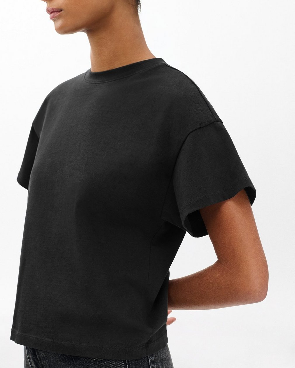 Kelly Boxy Cotton T Shirt Black - Image 5