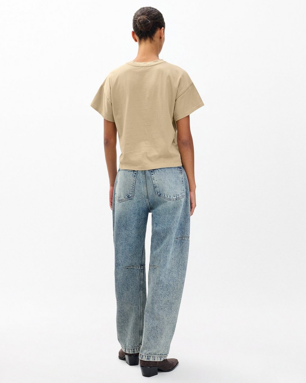 Kelly Boxy Cotton T Shirt Dusty Taupe - Image 6