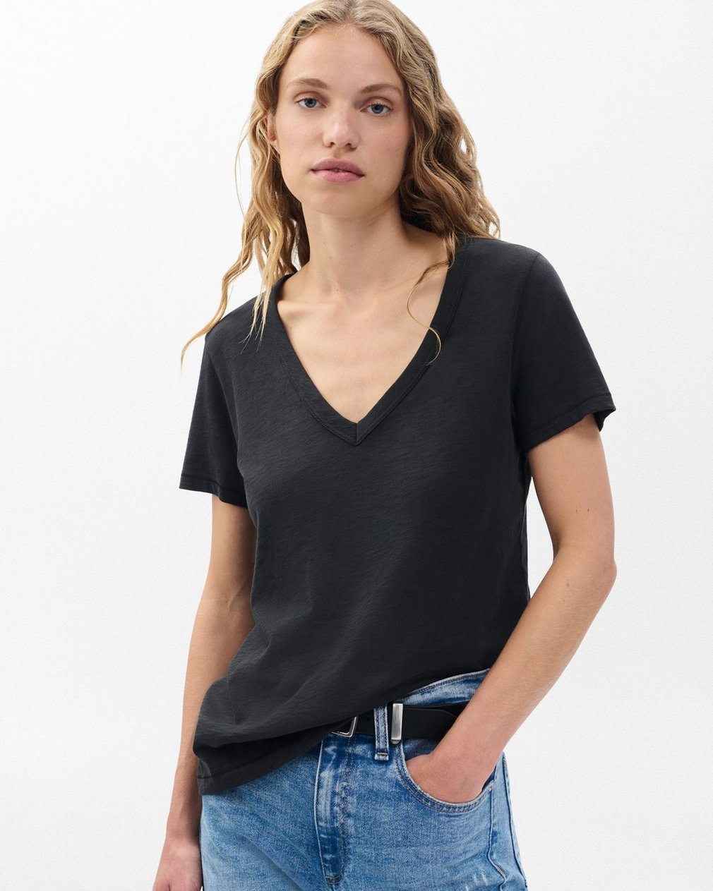 The Slub V-Neck T Shirt for WoMen