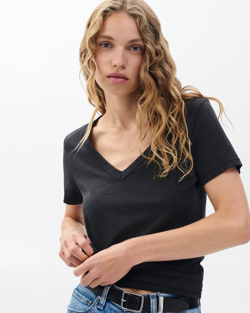 The Slub V-Neck T Shirt for WoMen - Image 3